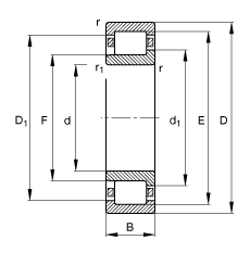 FAG Cylindrical roller bearings drawing