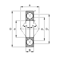 Four point contact bearings drawing